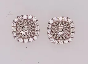 18K White Gold Diamond Earrings Jackets