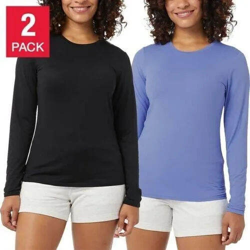 Pack of 2 Womens Long Sleeve Air Mesh Tees by 32 Degrees - Cool and Breathable