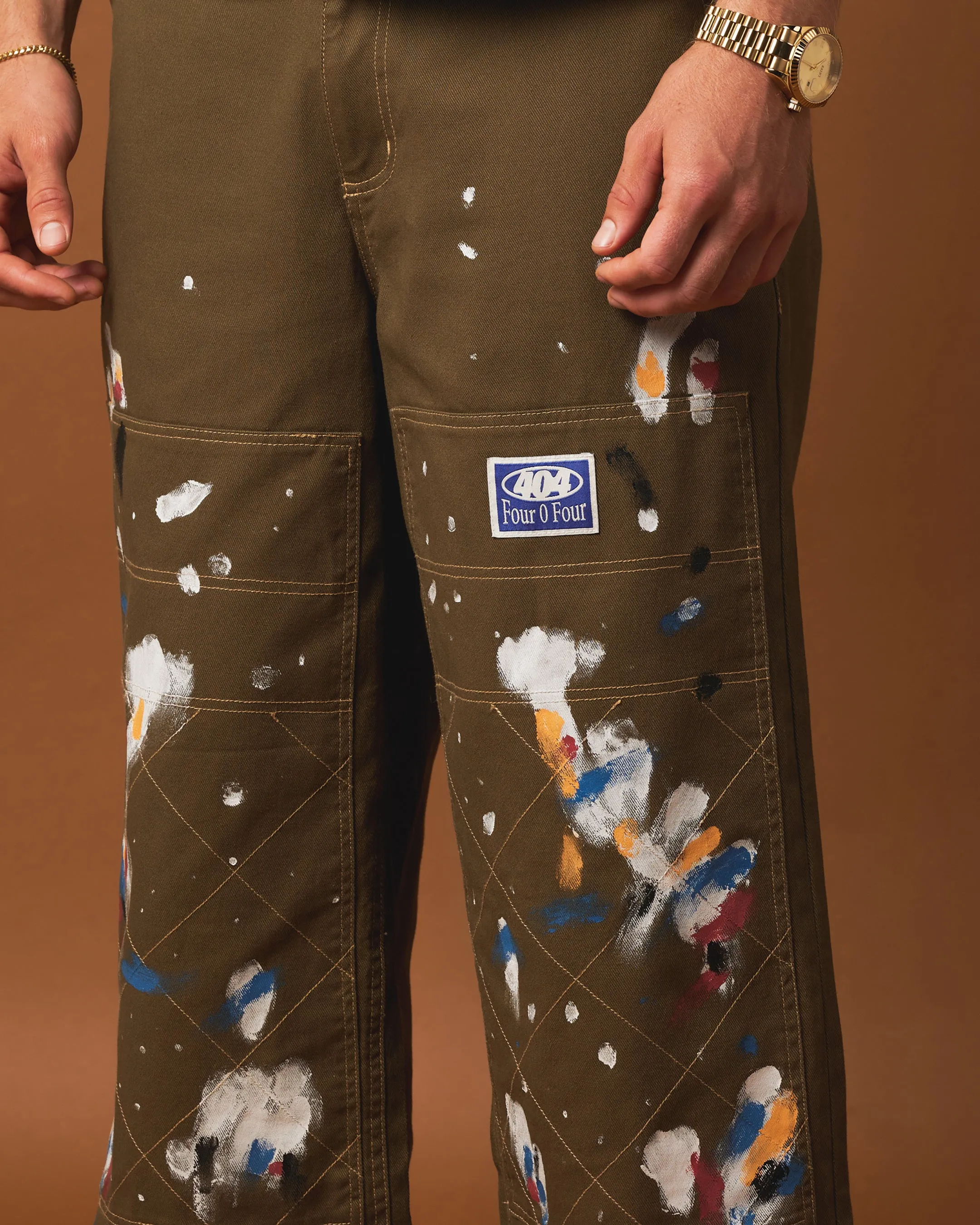 Double-Knee Durable Painter Pants in Khaki Color - Size 404