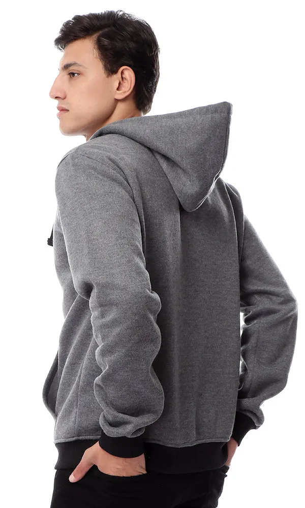 55620 Zipped Comfy Bi-Toned Zipped Sweatshirt Grey