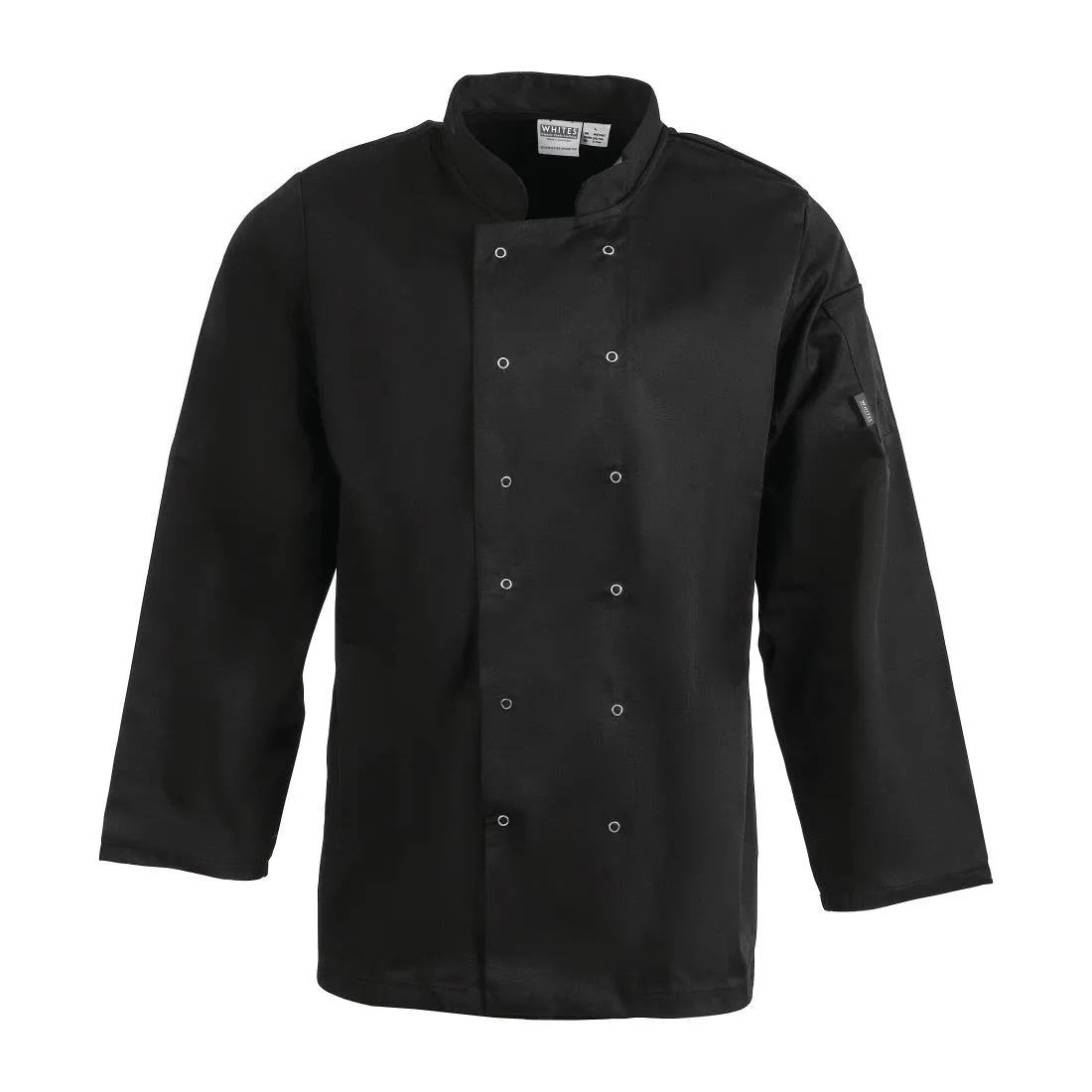 A438-S Whites Vegas Unisex Chefs Jacket Long Sleeve Black S