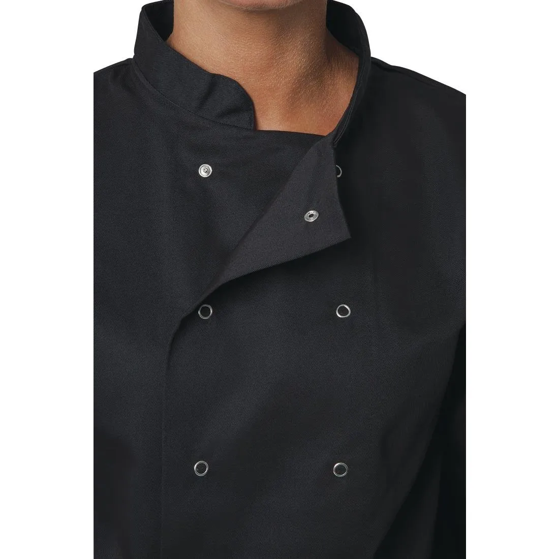 A438-S Whites Vegas Unisex Chefs Jacket Long Sleeve Black S