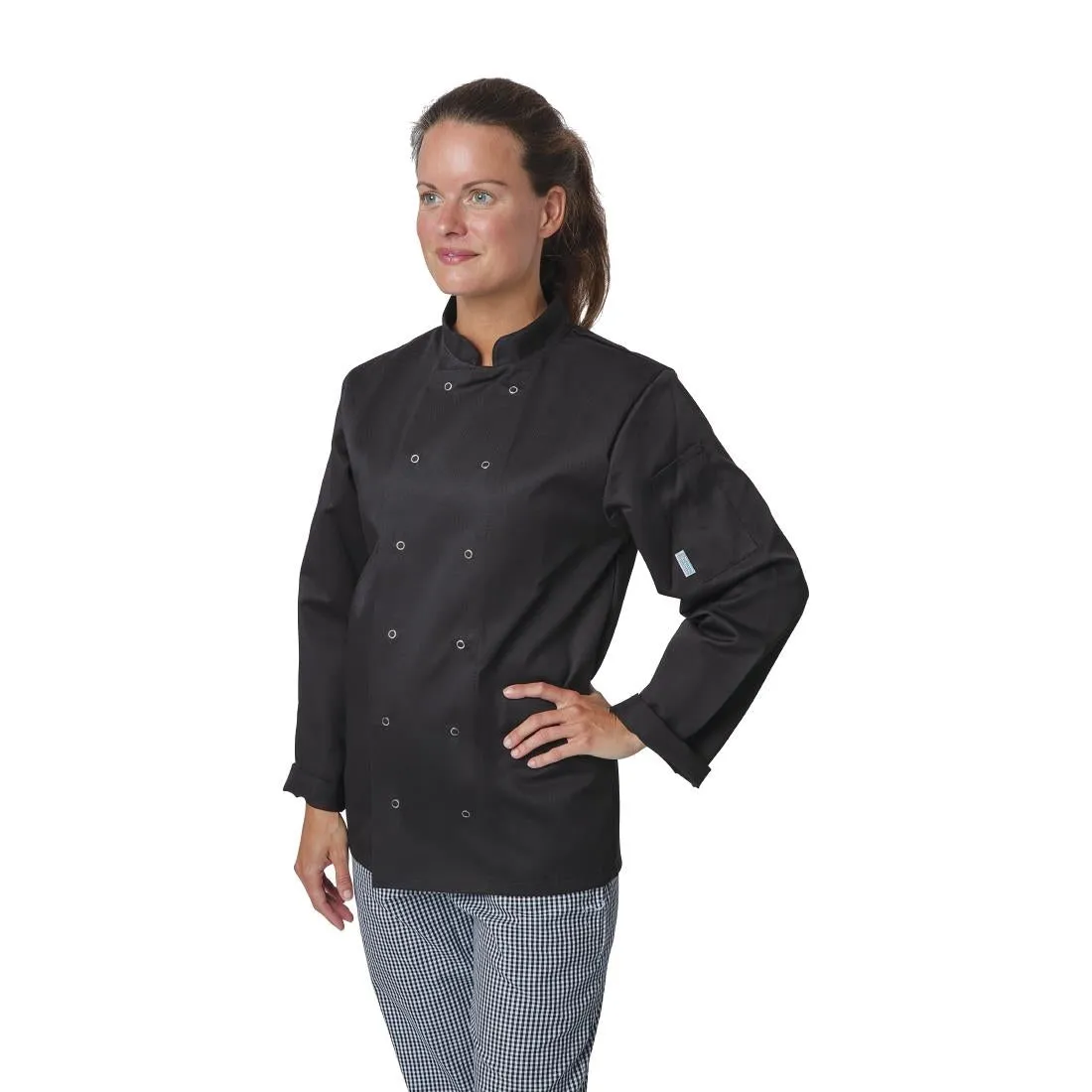 A438-S Whites Vegas Unisex Chefs Jacket Long Sleeve Black S