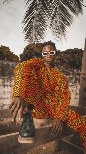 African Pants In Electric Orange