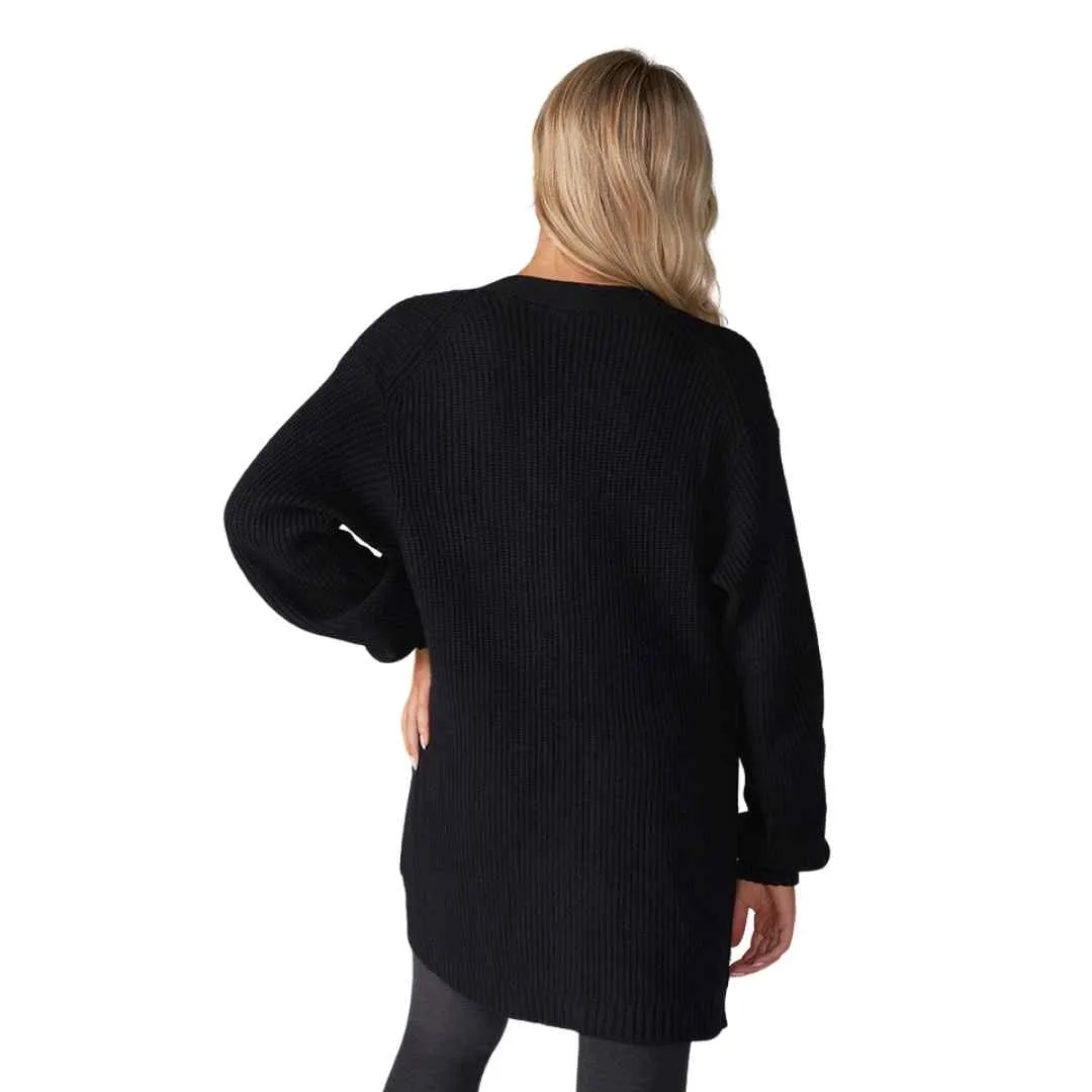 ALPINE LONG CARDIGAN - EBONY