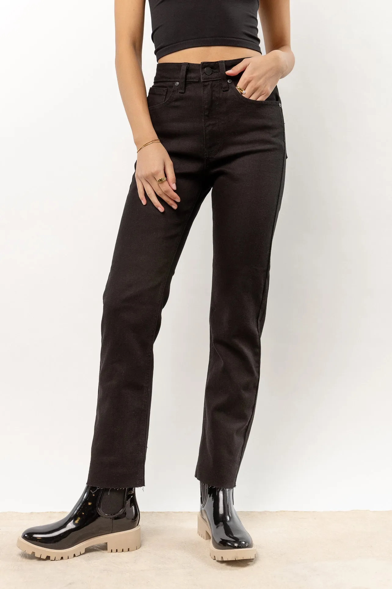 Amara Straight Leg Jeans in Black - FINAL SALE