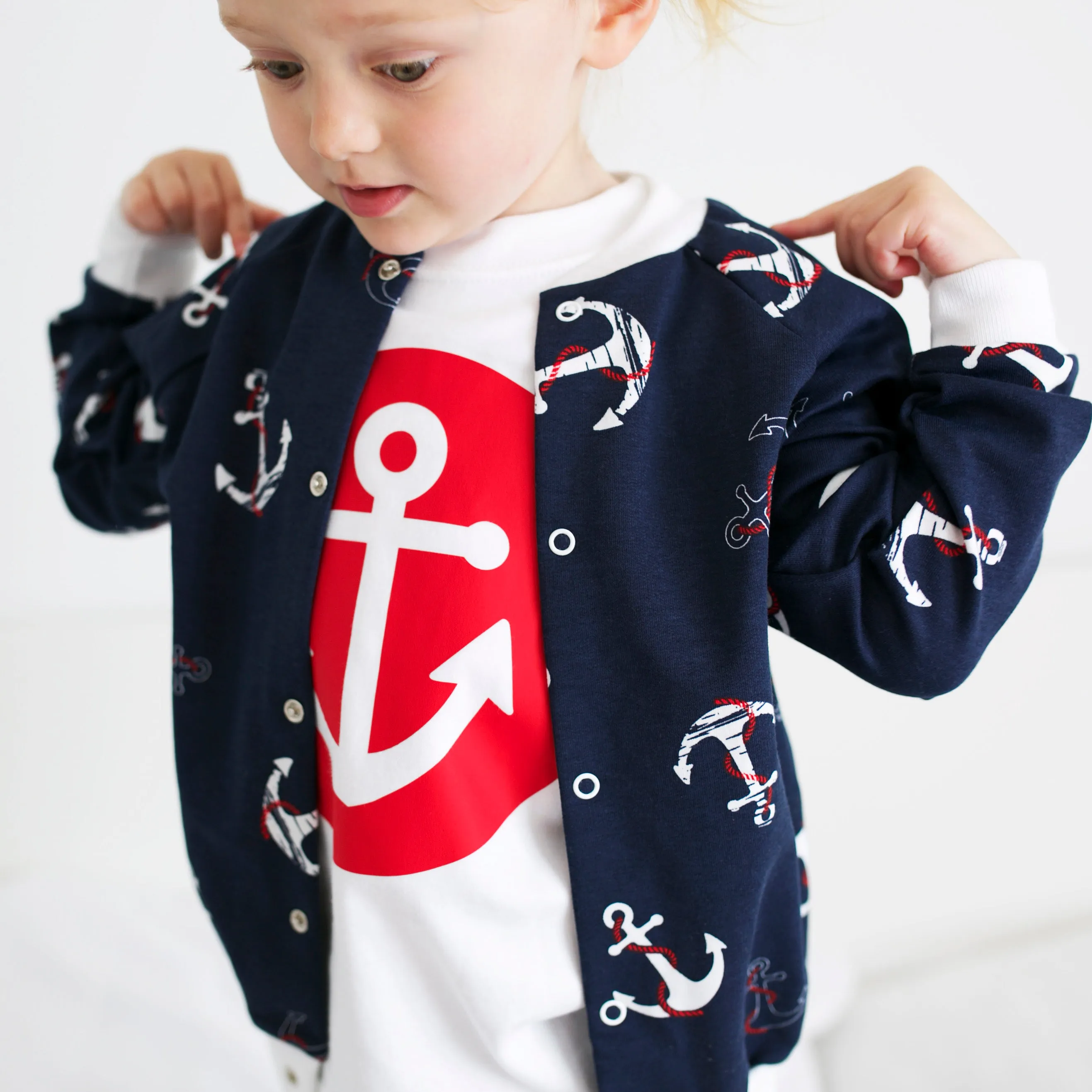 Anchor print T shirt