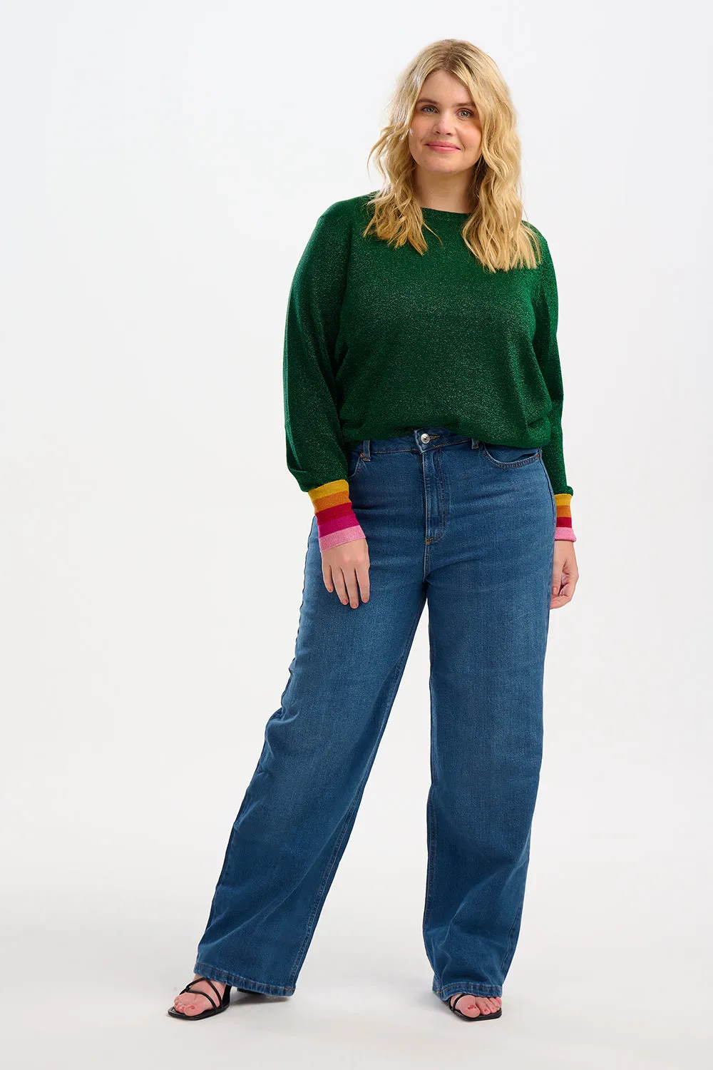 Astrid Jumper - Green, Sparkle Cuffs