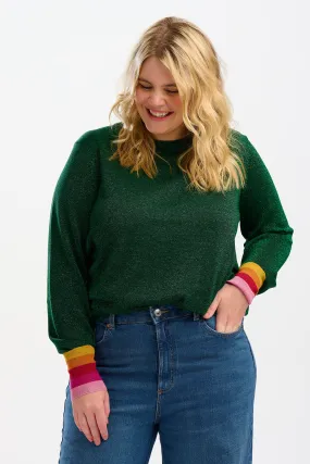 Astrid Jumper - Green, Sparkle Cuffs