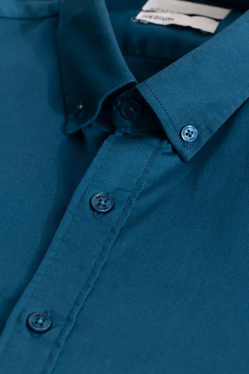 Benoit Teal Plain Shirts