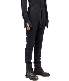 Black Dropped Crotch Casual Trousers