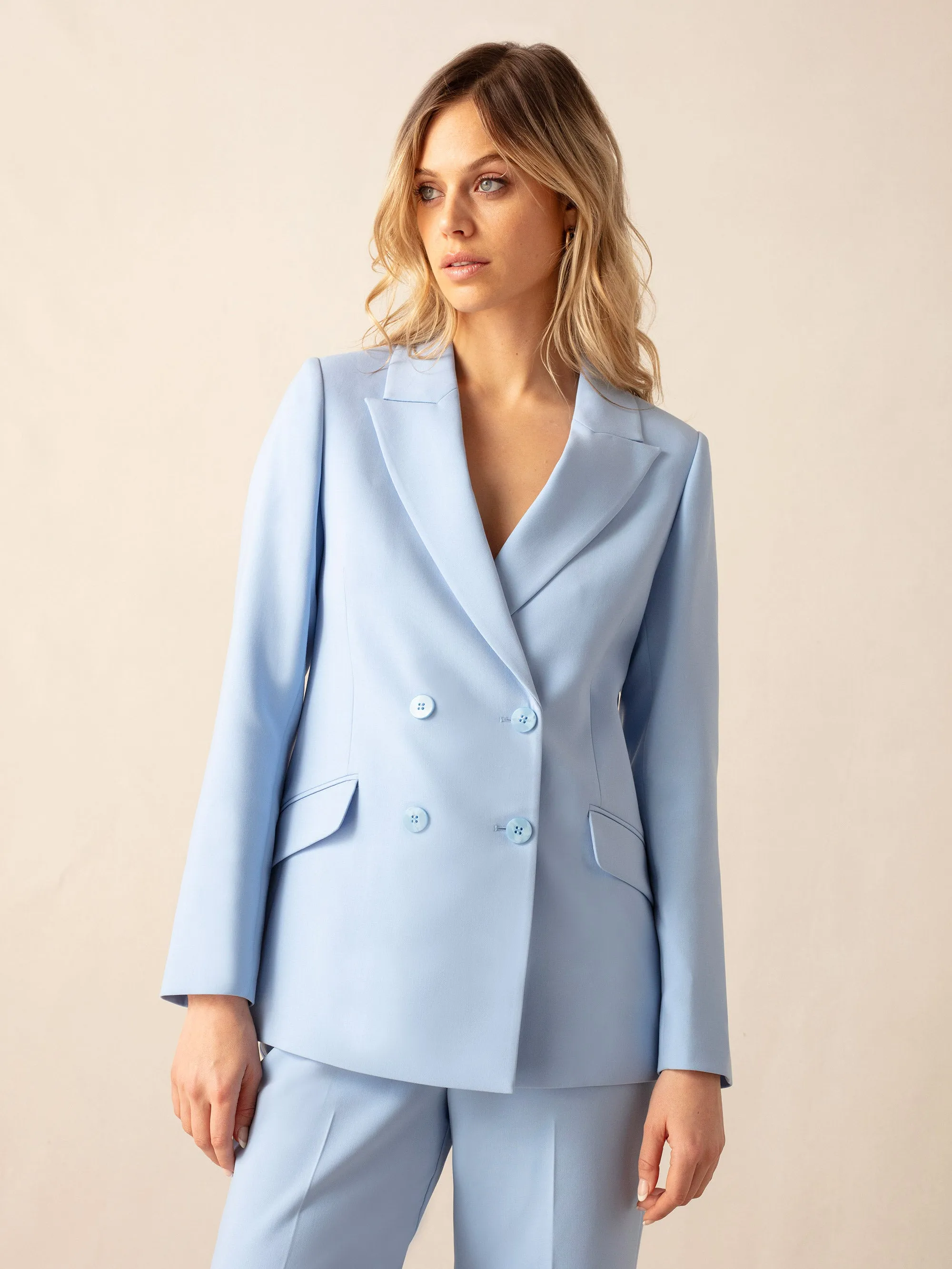 Blue Double Breasted Blazer