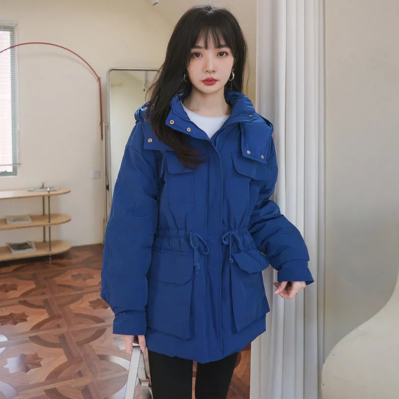 Blue Hooded Down Puffer Coat