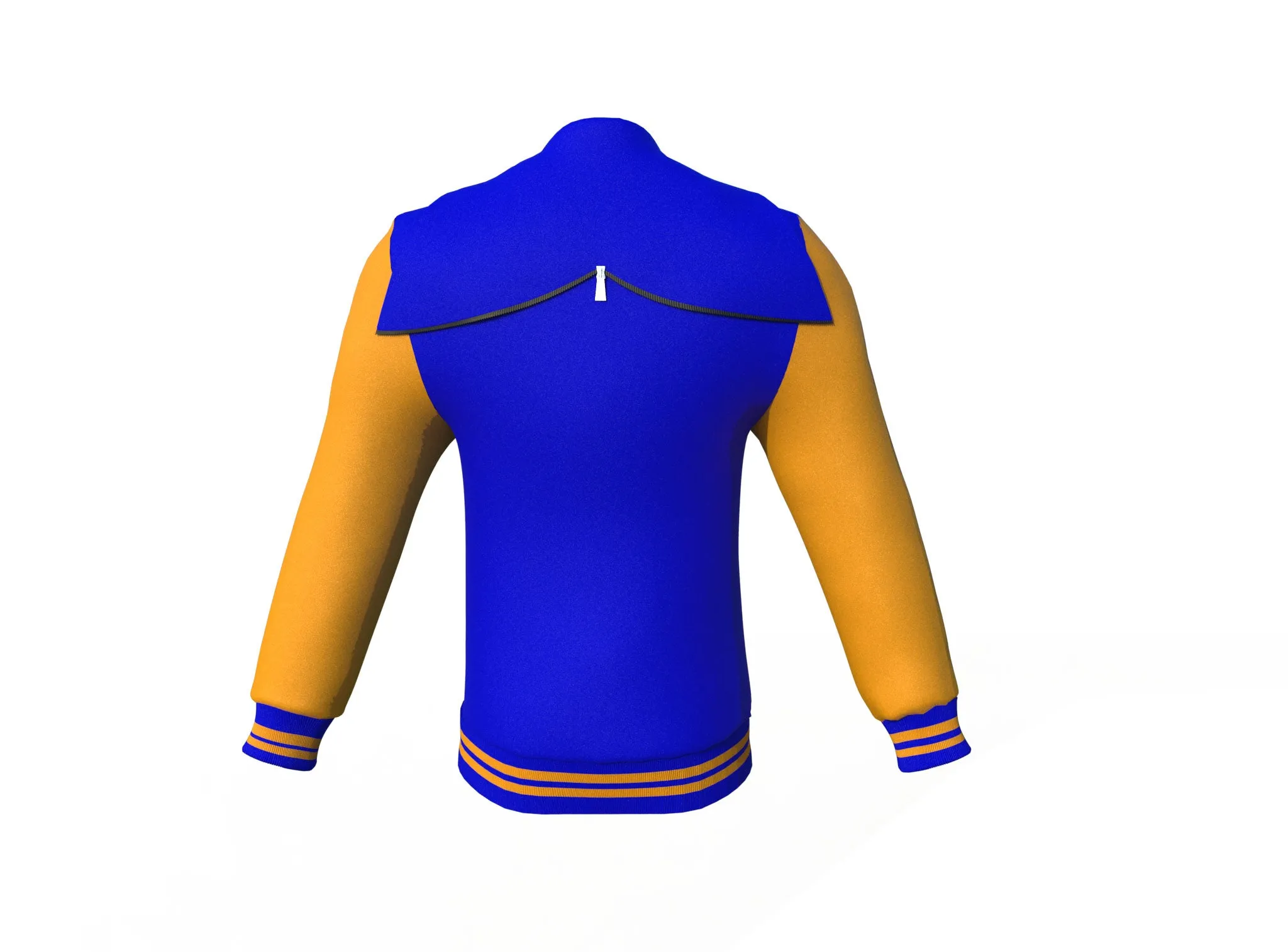 Blue Varsity Letterman Jacket with Gold Sleeves