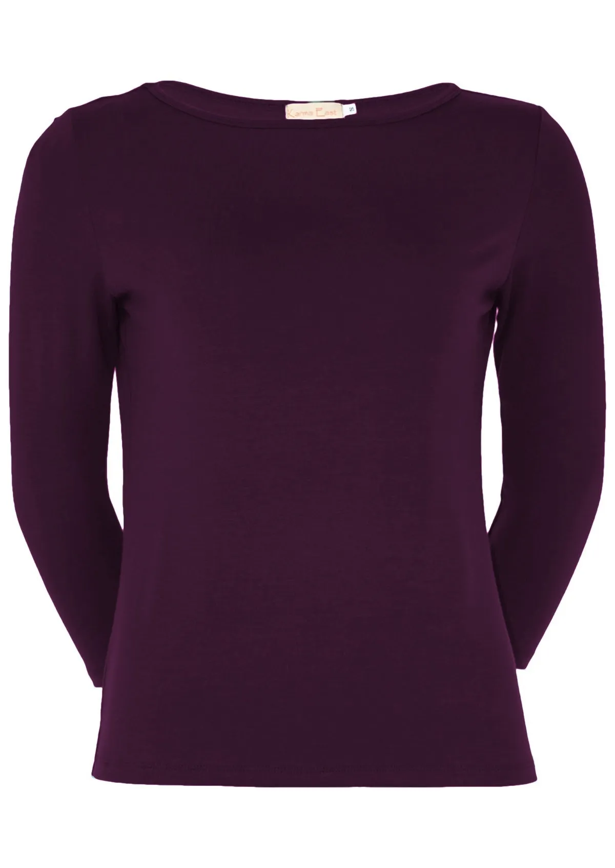 Boat Neck Top Dark Purple