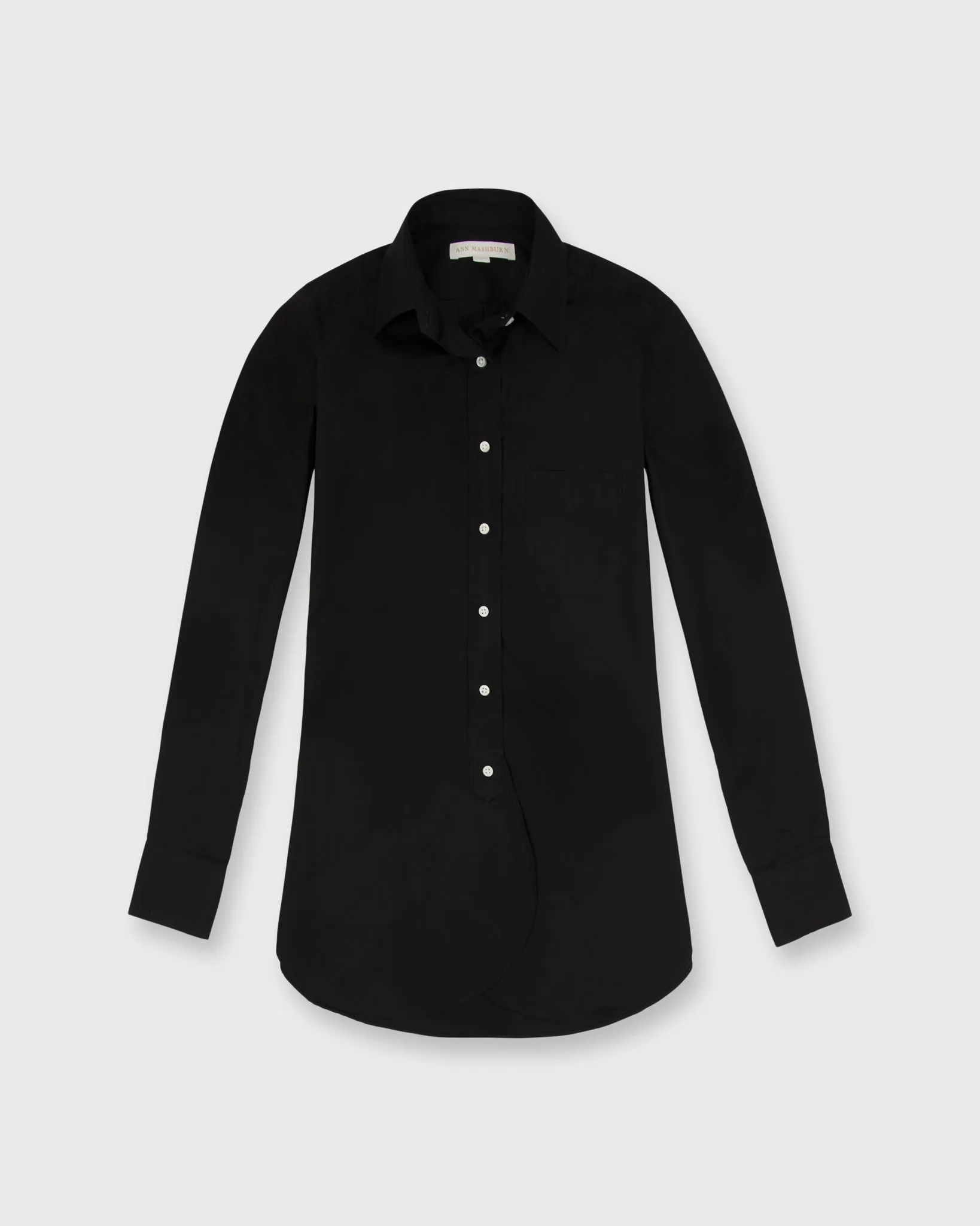 Boyfriend Shirt in Black Poplin