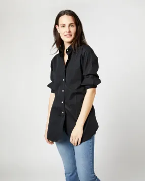 Boyfriend Shirt in Black Poplin