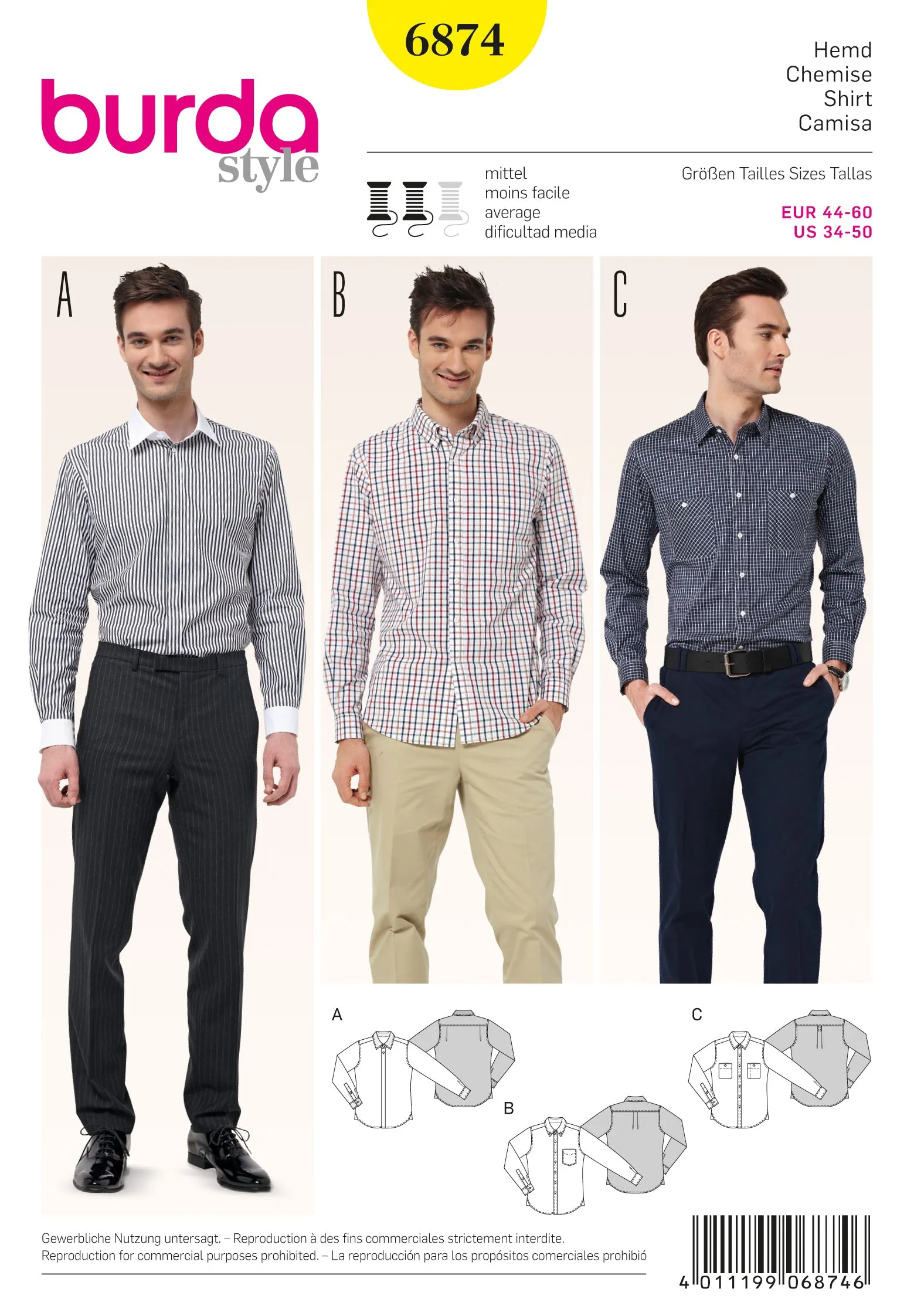 Burda Men's Shirts 6874