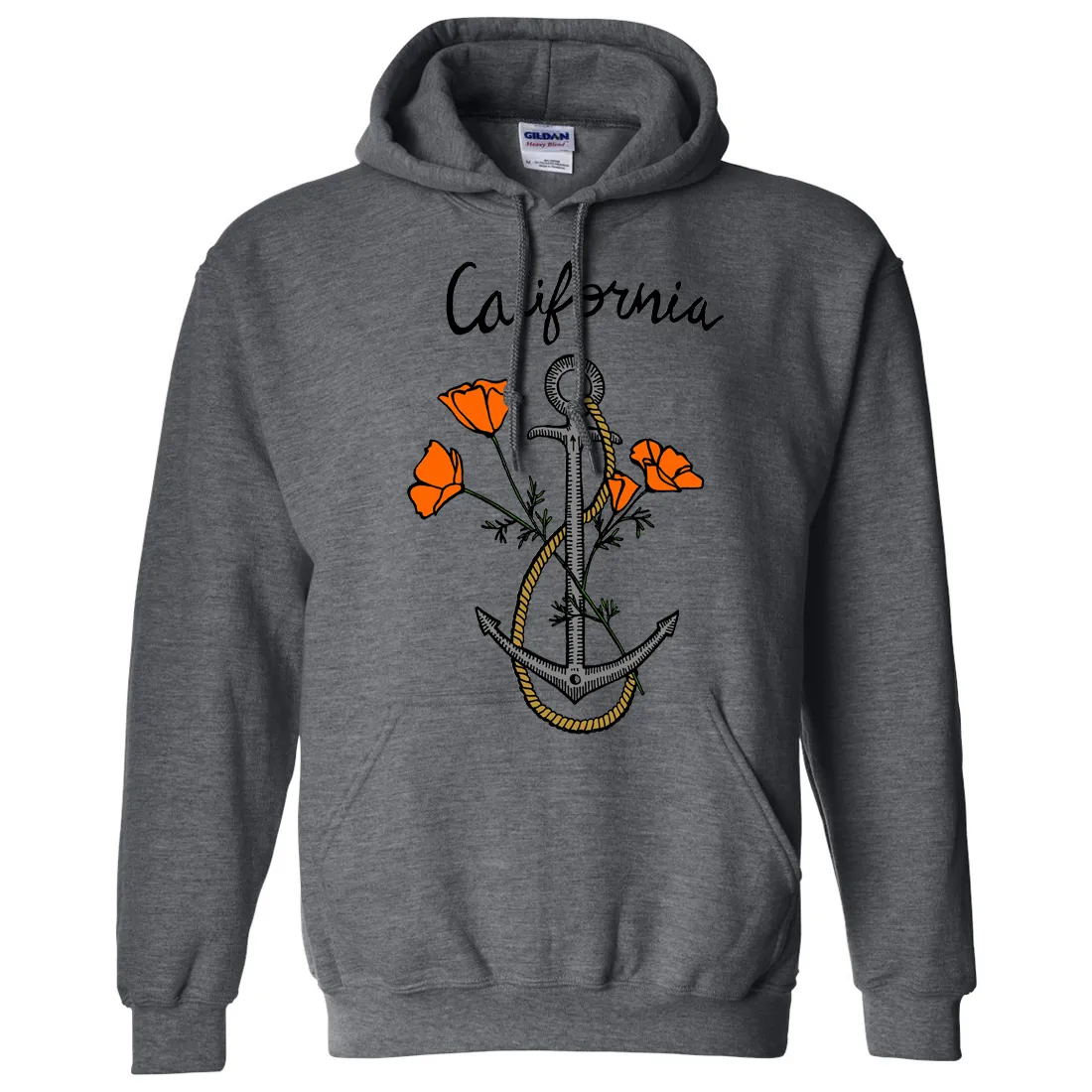 California Anchor Poppies Sweatshirt Hoodie