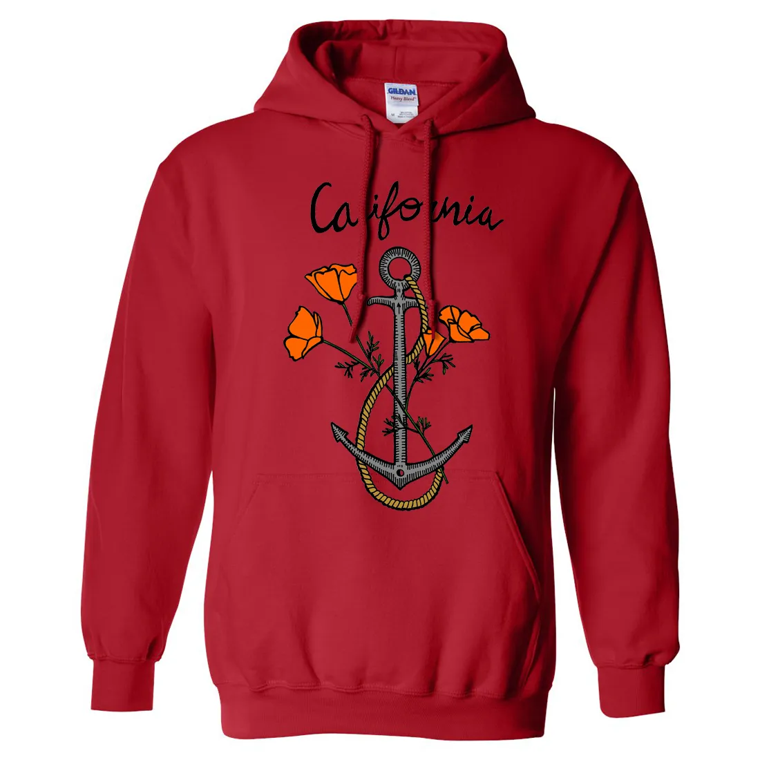 California Anchor Poppies Sweatshirt Hoodie