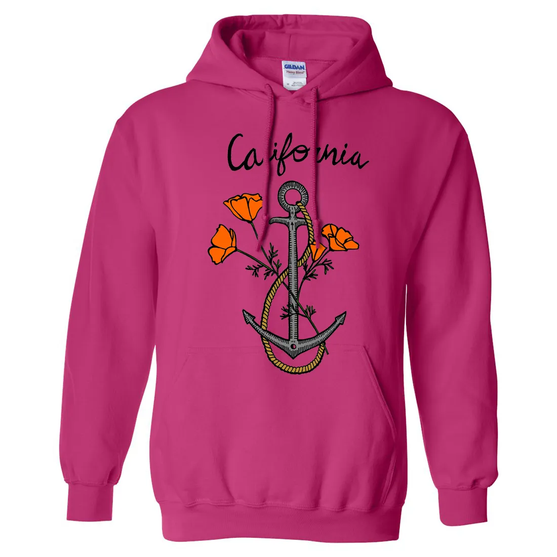 California Anchor Poppies Sweatshirt Hoodie