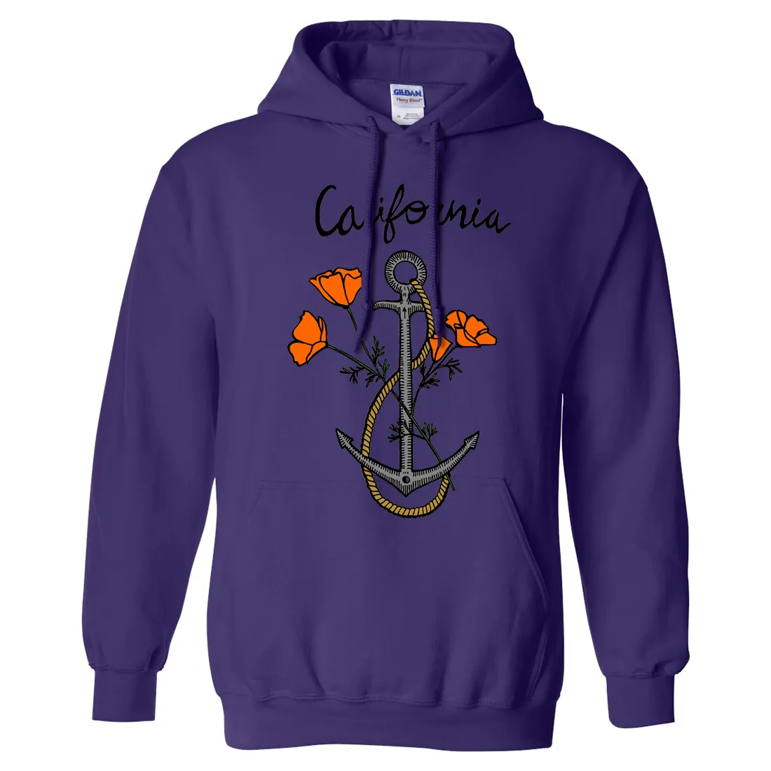 California Anchor Poppies Sweatshirt Hoodie