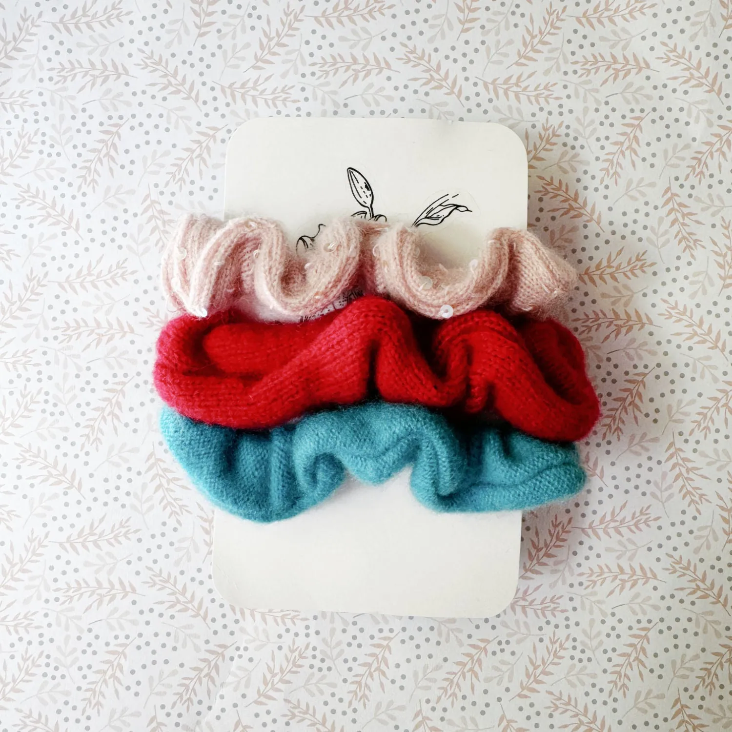 Cashmere scrunchies for fragile hair | Set of 3 | Ready-To-Ship