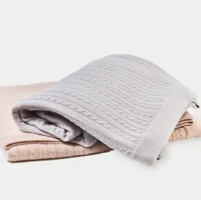 cashmere throw, cable knit