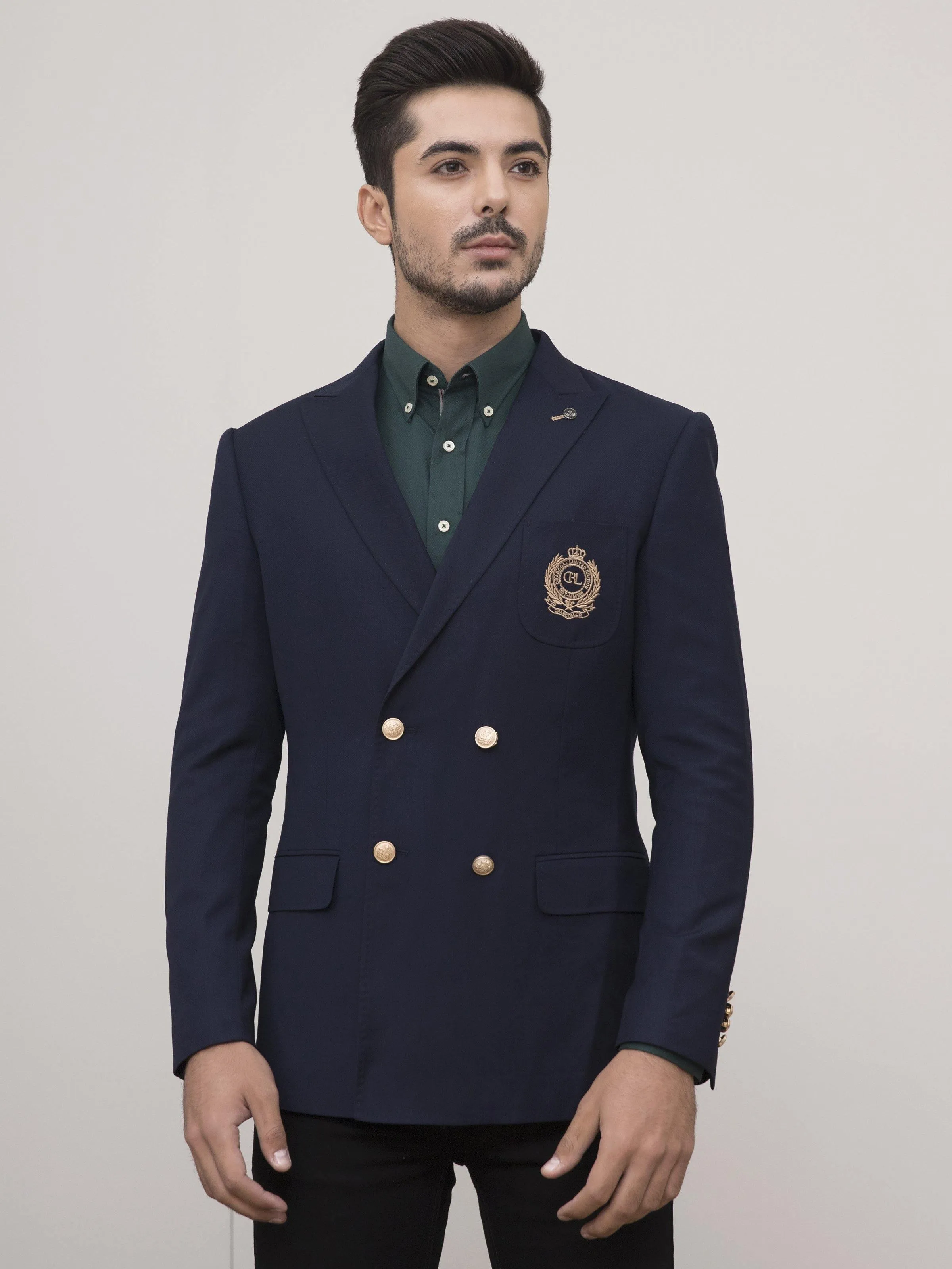 CASUAL COAT DOUBLE BREASTED SLIM FIT NAVY