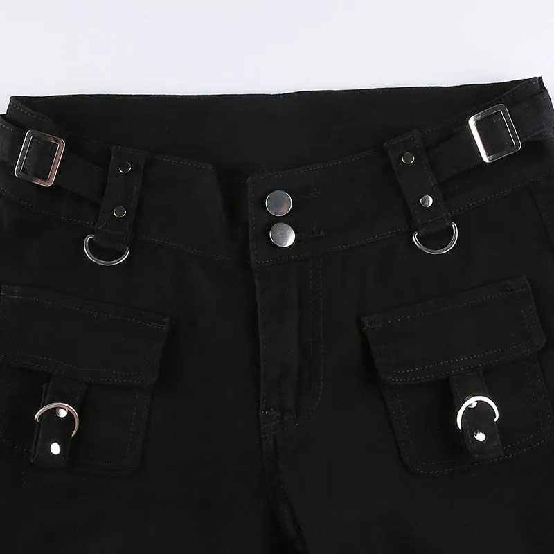 'Cheating Death' Black Alt Grunge Casual Pants