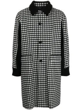 Check-Print Single-Breasted Coat