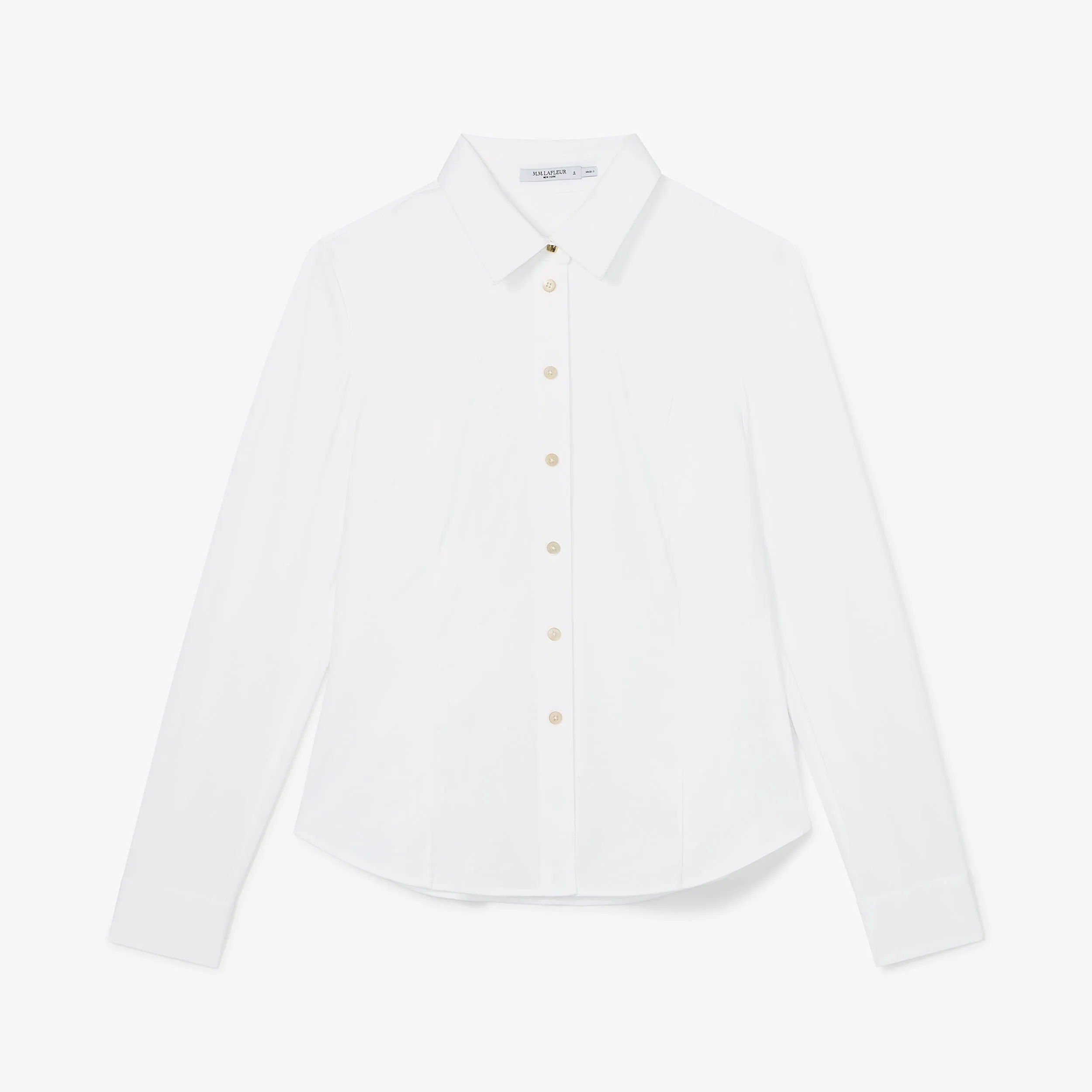 Clemens Top - Knit Poplin :: White