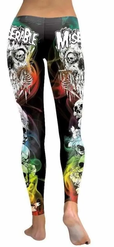 Colorful punk skull leggings