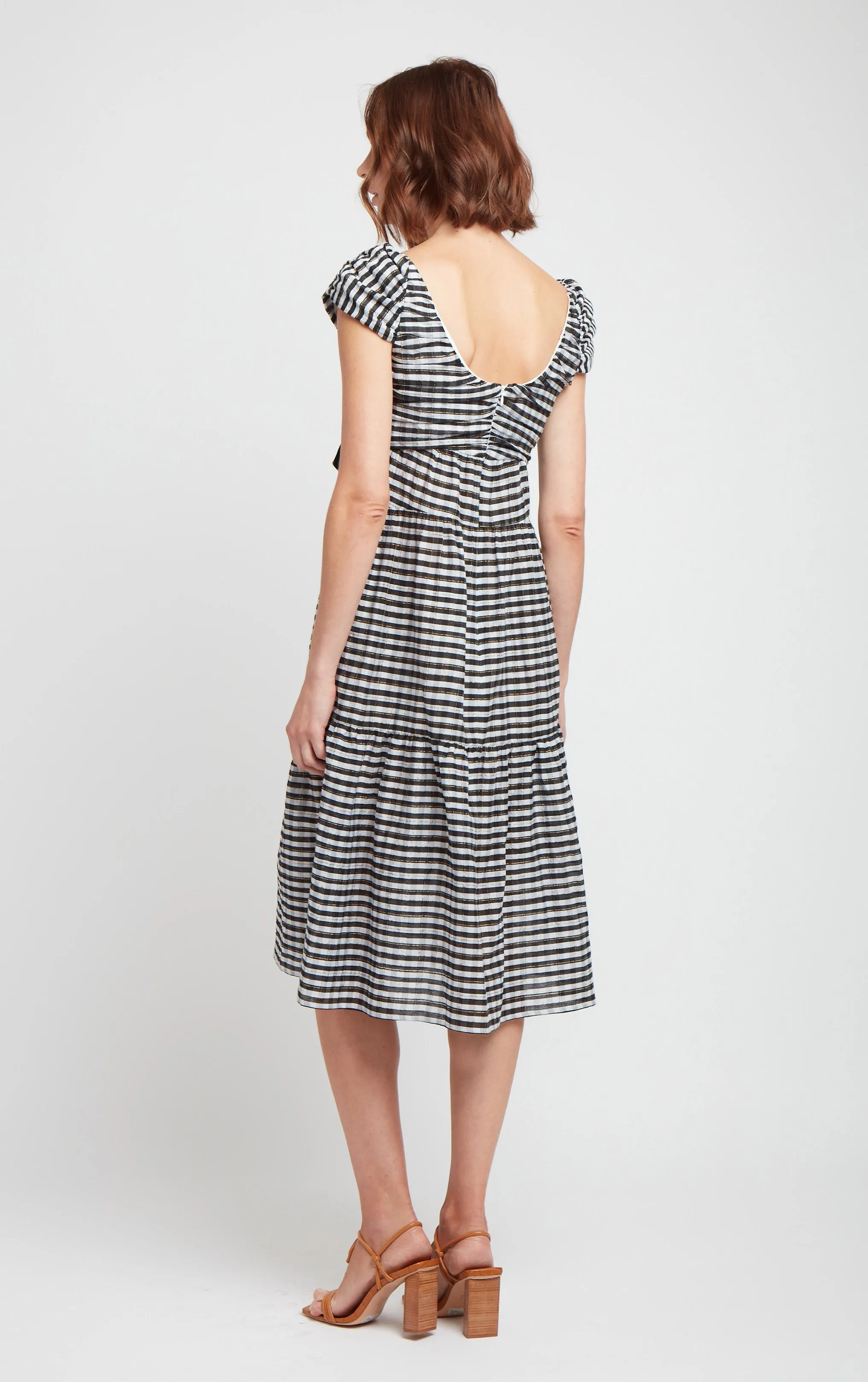 Dani Cotton Silk Dress - Black White Gingham