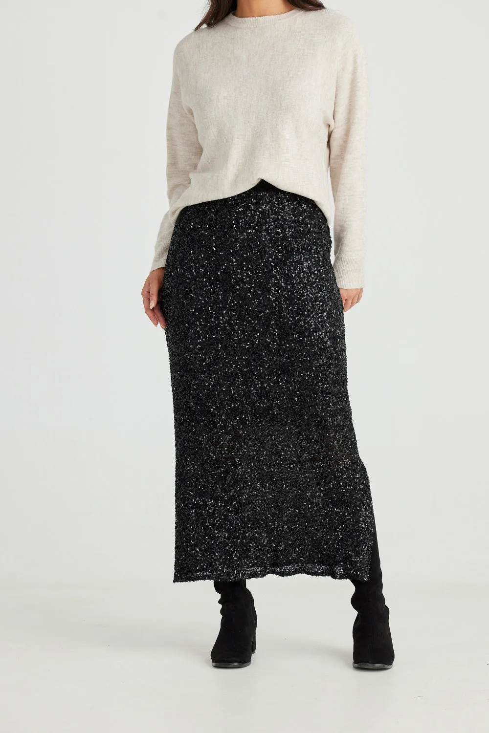 DAZZLE SEQUIN MIDI SKIRT