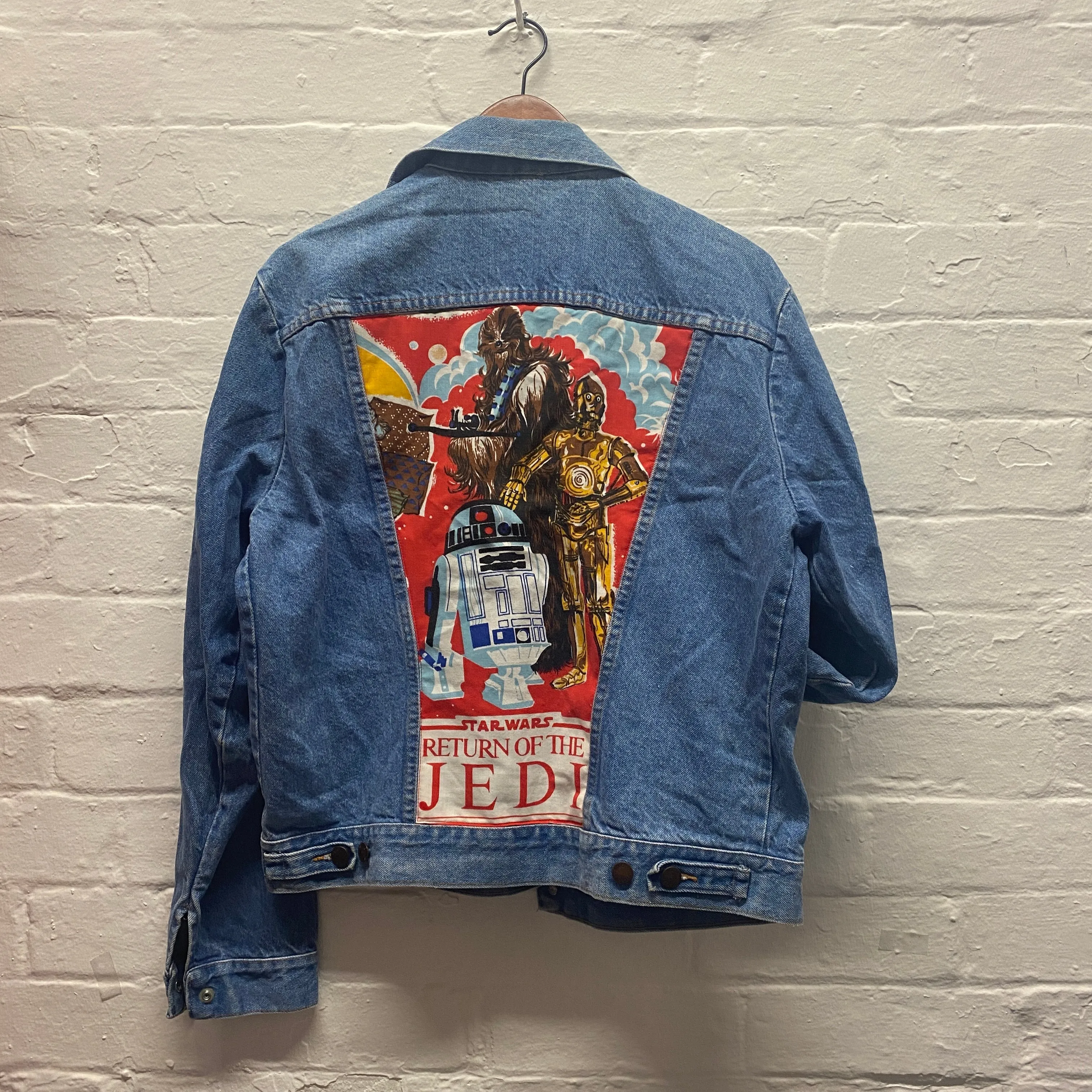 Denim Jacket made with Reworked Duvet Cover.