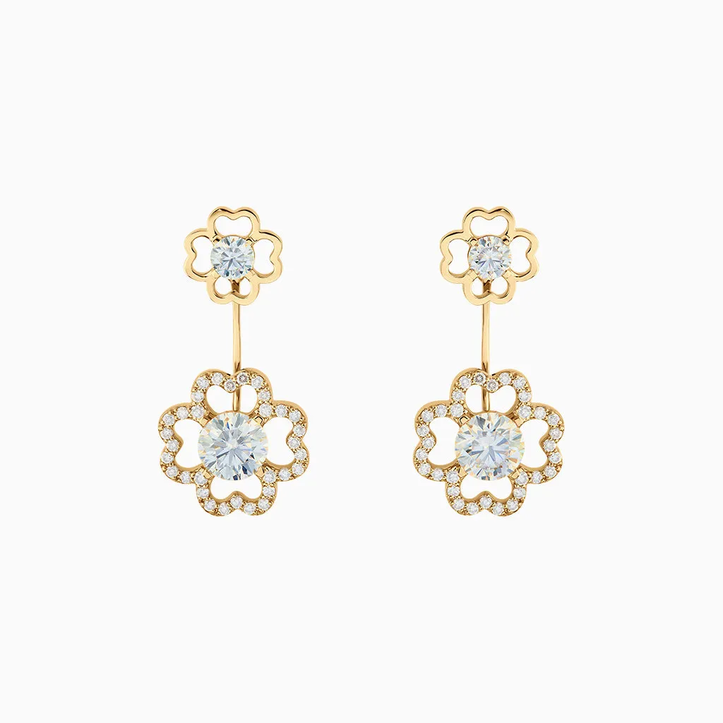 Diamond2 Two Flower Earring Jackets