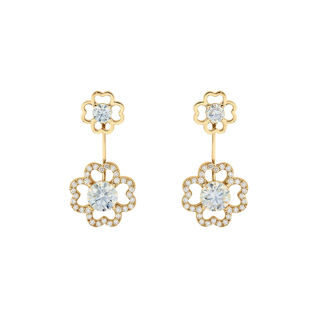 Diamond2 Two Flower Earring Jackets