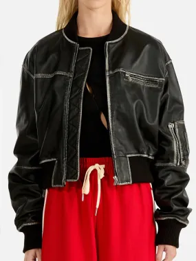 ENA PELLY HADLEY WORN LEATHER BIKER JACKET