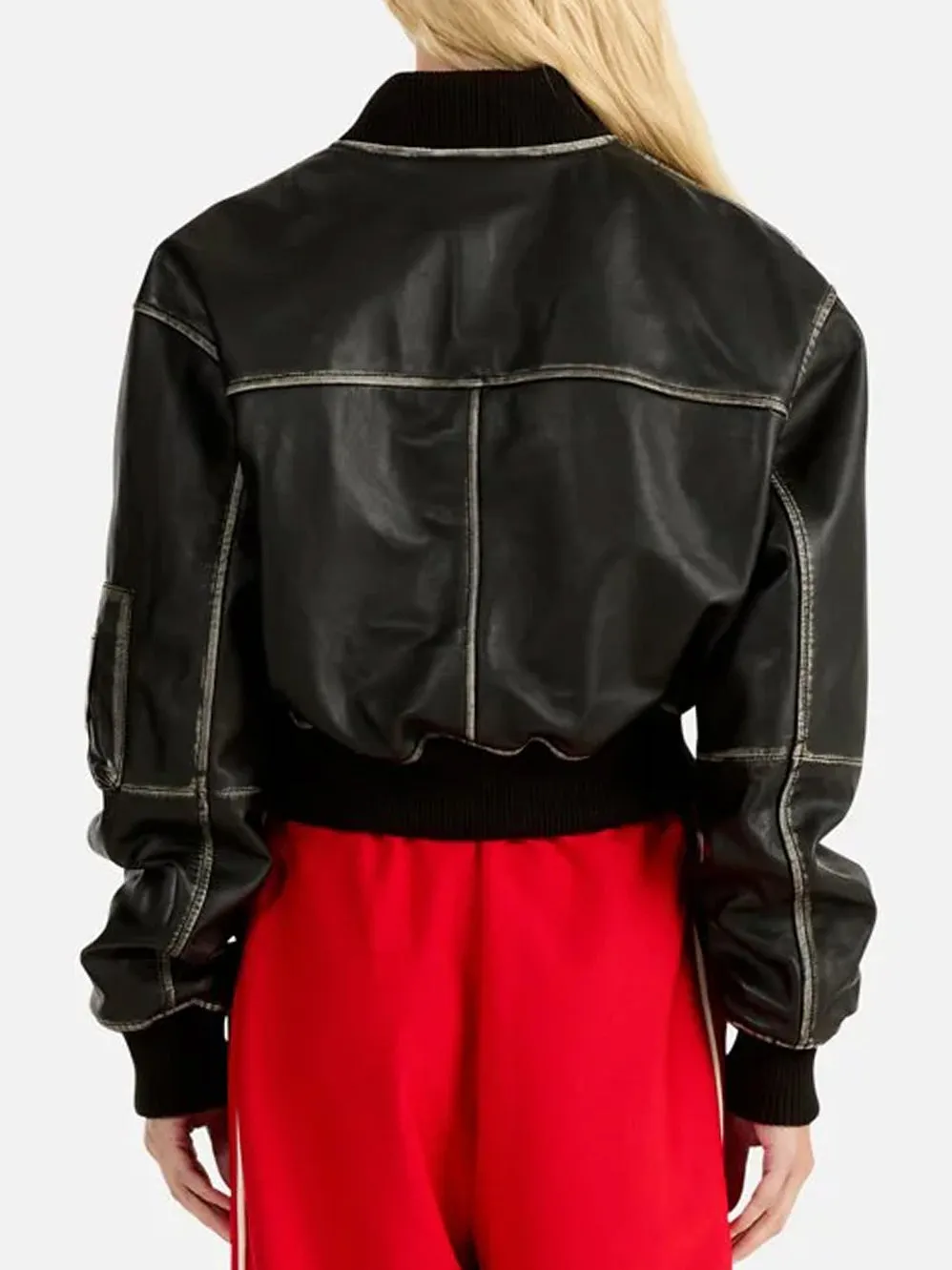 ENA PELLY HADLEY WORN LEATHER BIKER JACKET