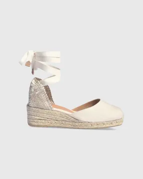 Extra Low Carina Espadrille in Ivory Canvas