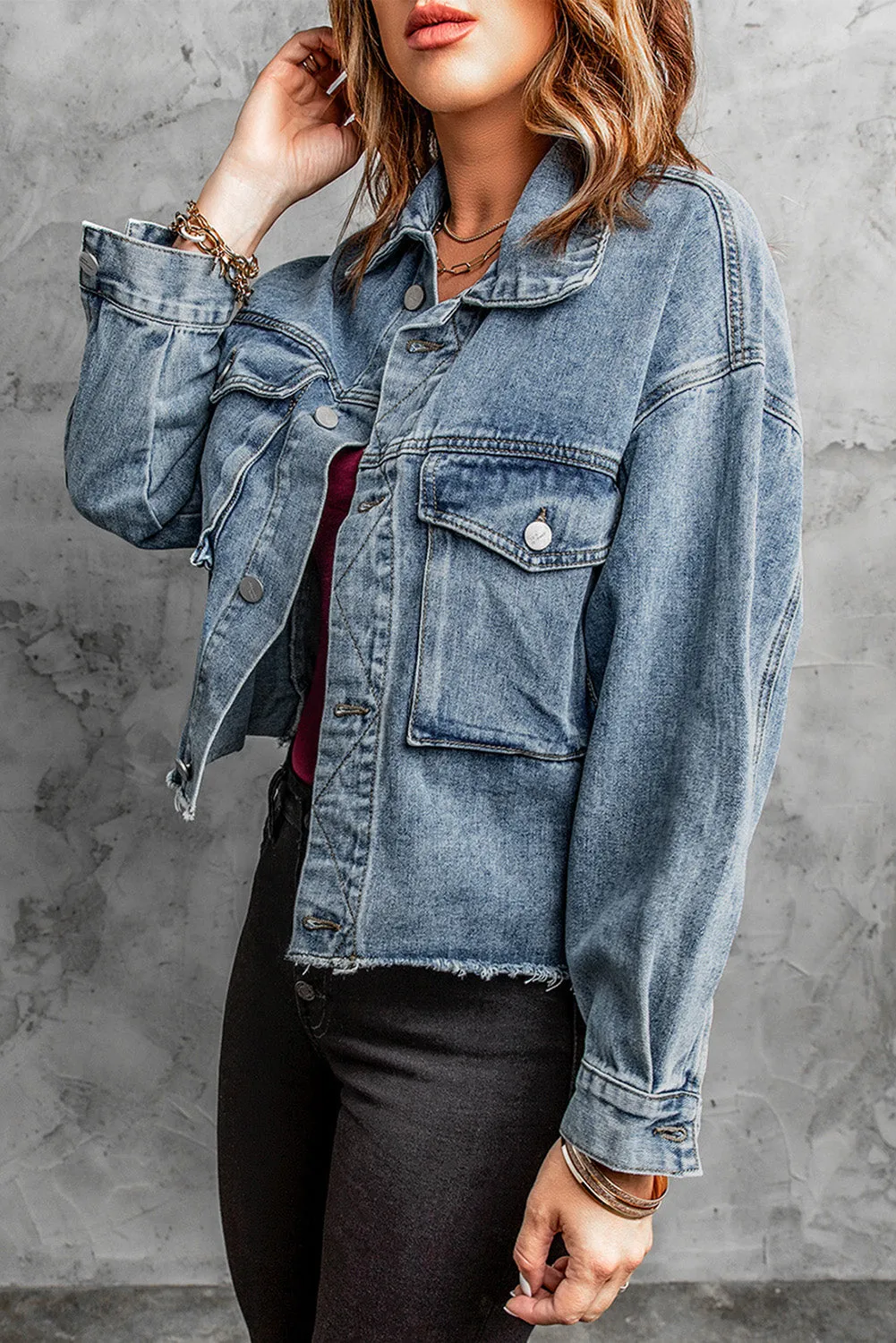 Fashion Sky Blue Denim Jacket