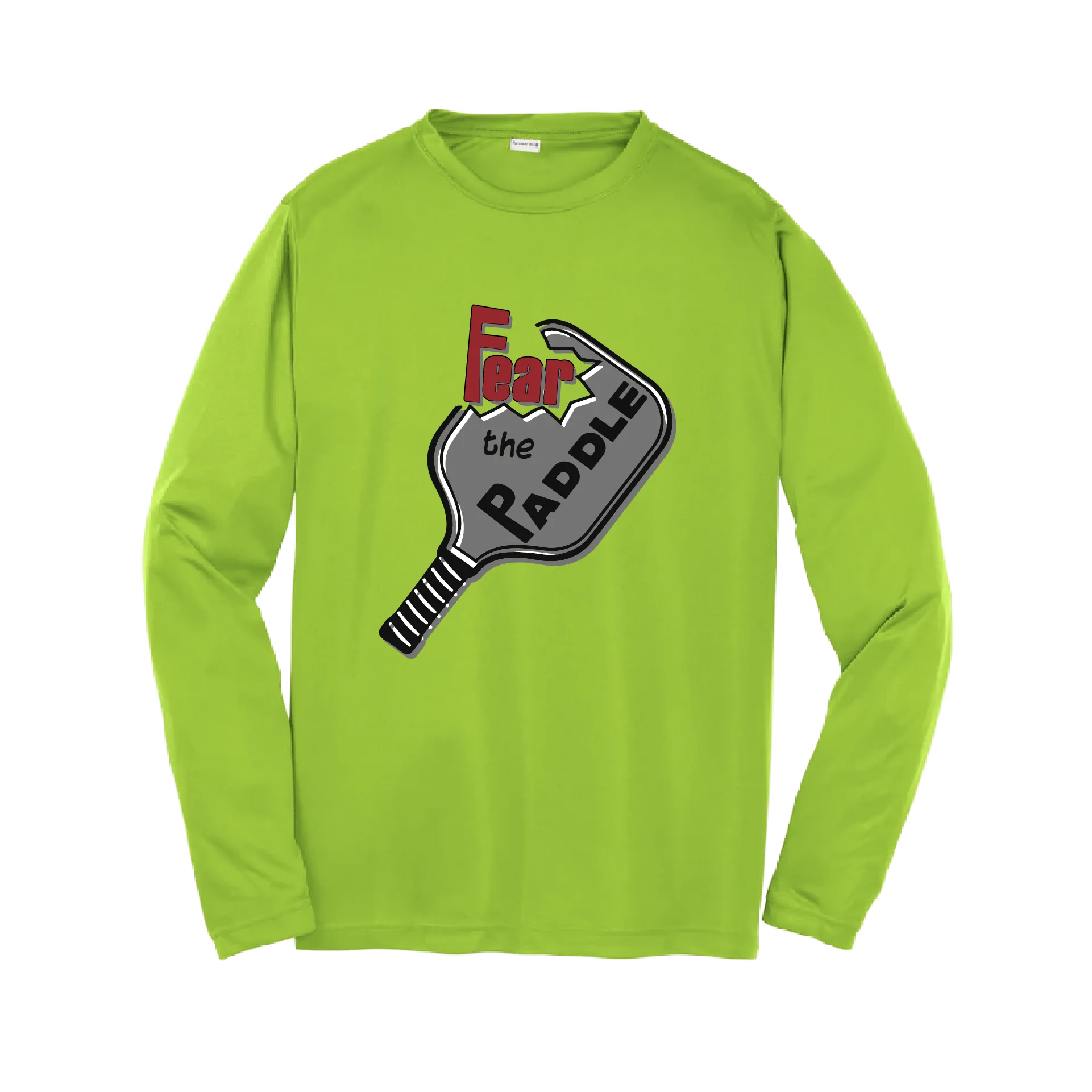 Fear The Pickleball Paddle | Youth Long Sleeve Athletic Shirt | 100% Polyester