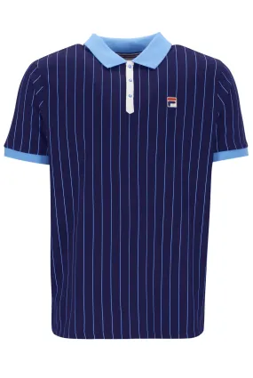 Fila Vintage Men's BB1 Classic Vintage Stripped Polo Shirt Fila Navy / Regatta