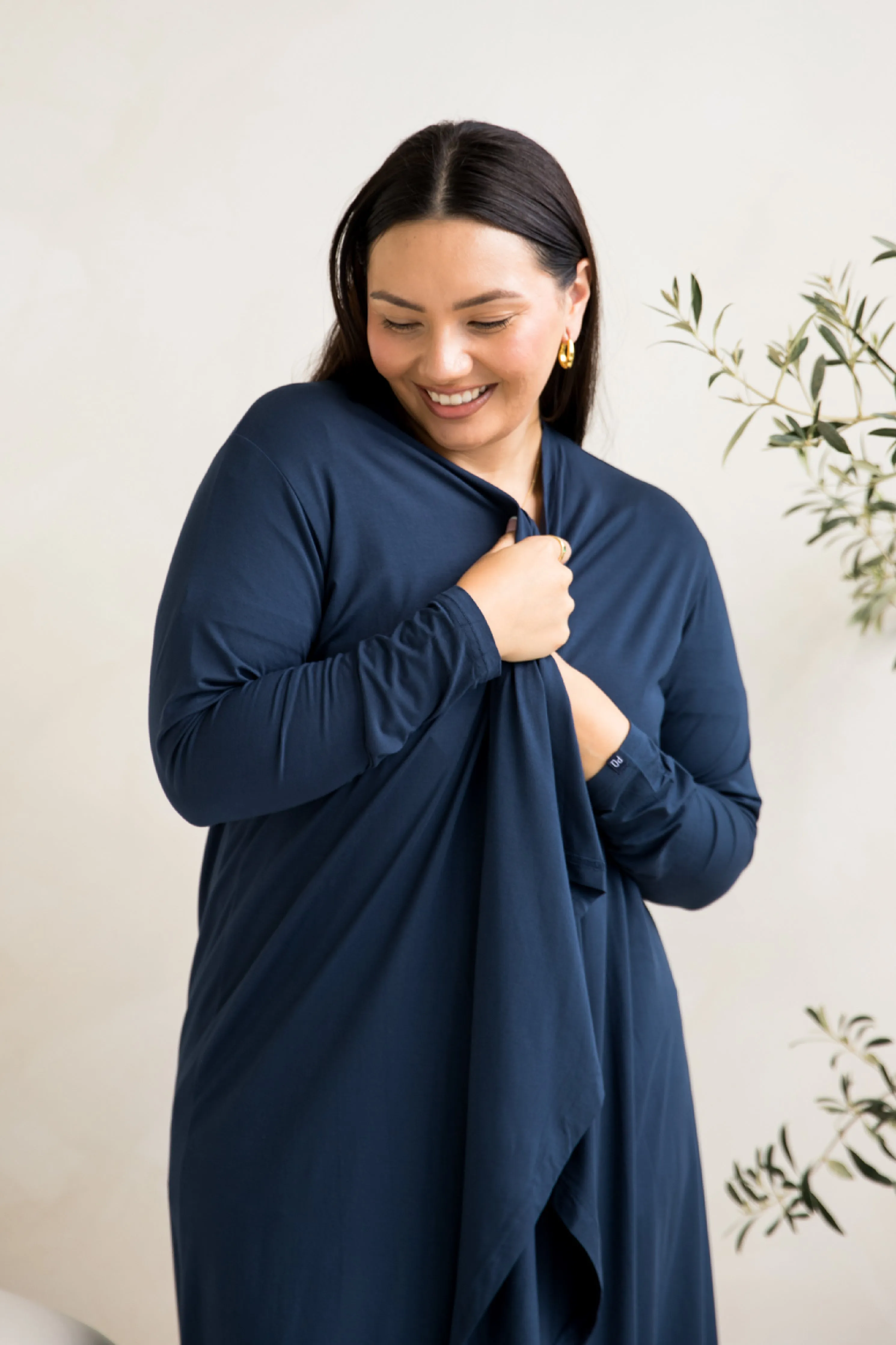 Flyaway Bamboo Cardigan in Navy