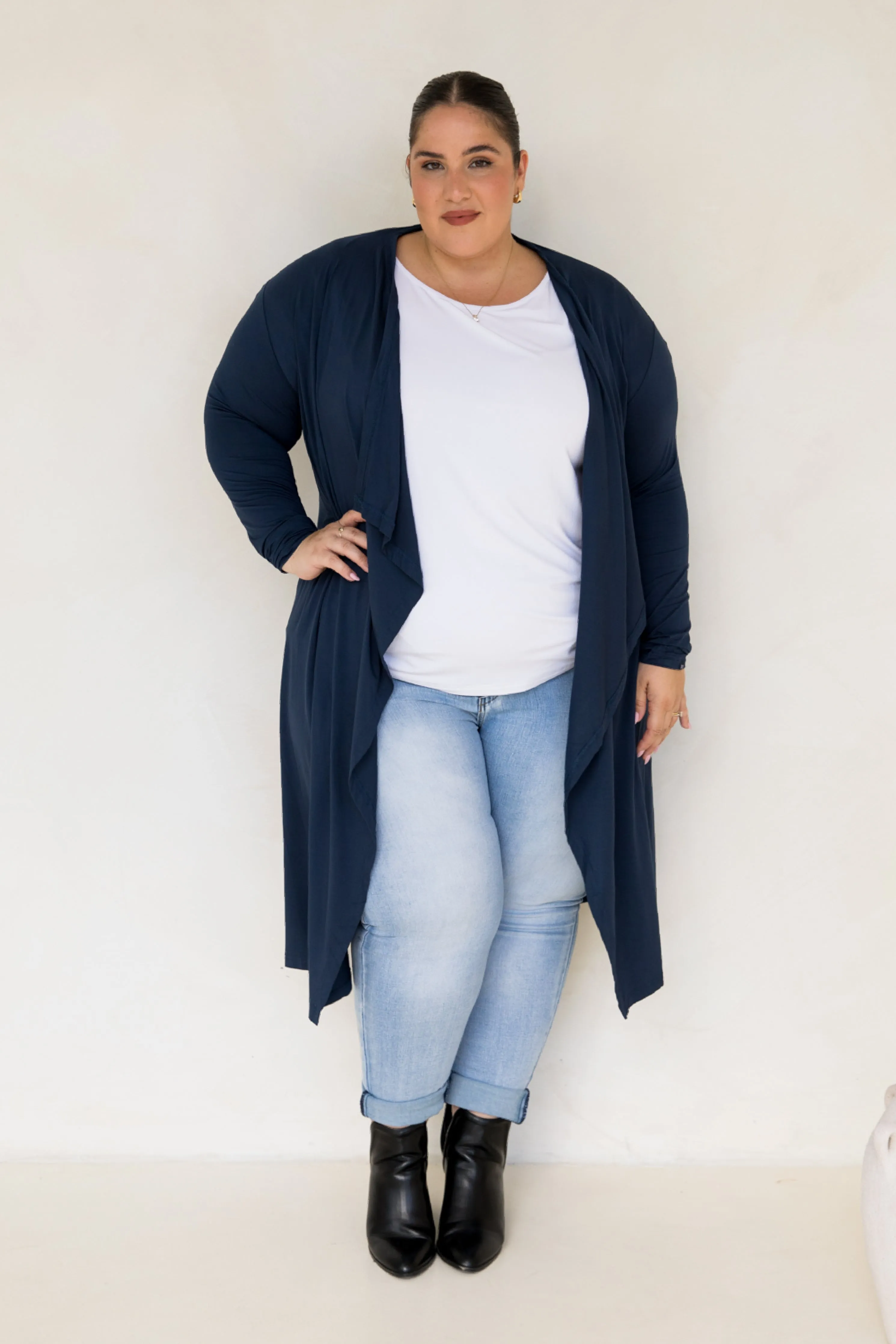 Flyaway Bamboo Cardigan in Navy