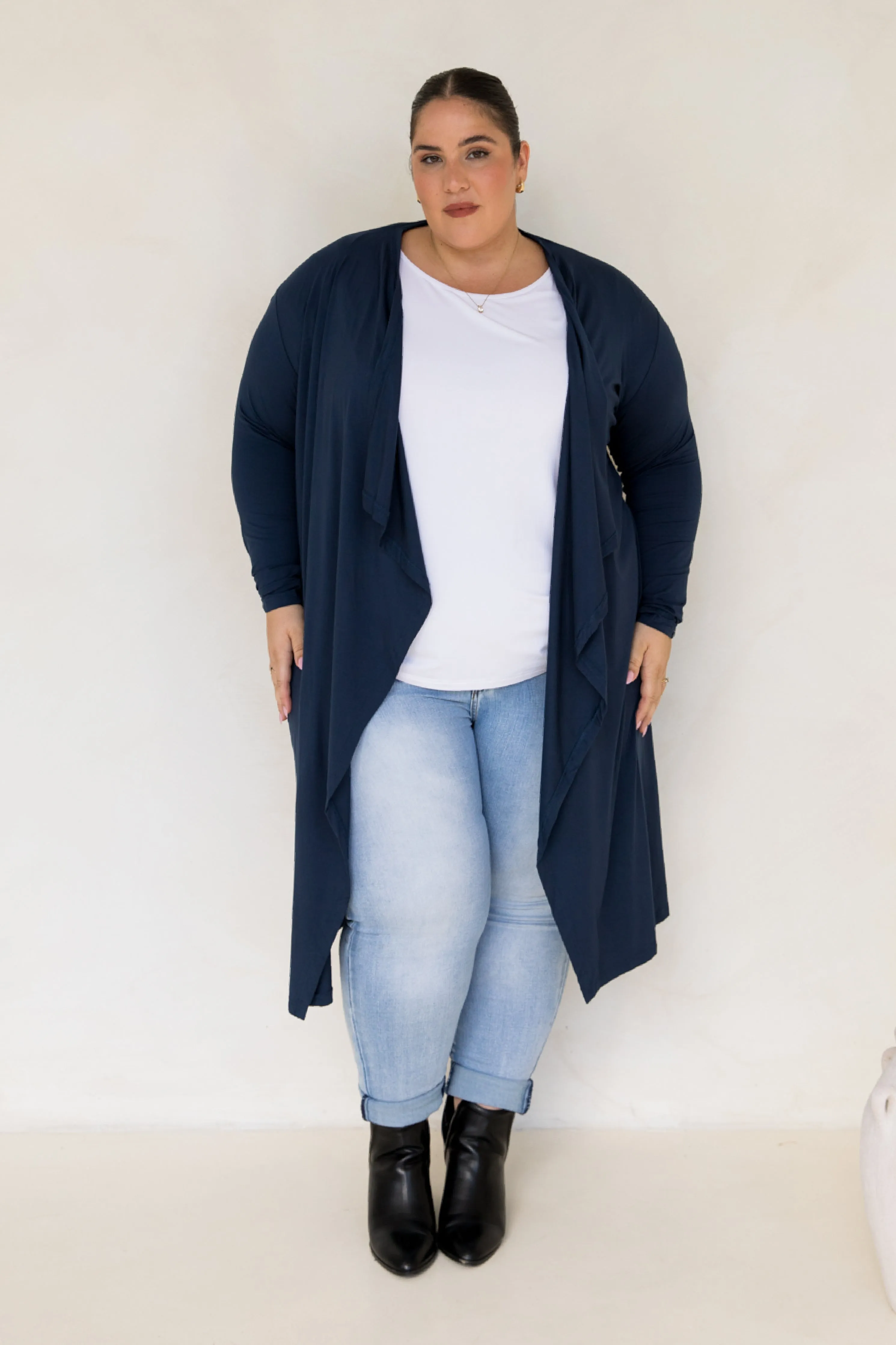 Flyaway Bamboo Cardigan in Navy