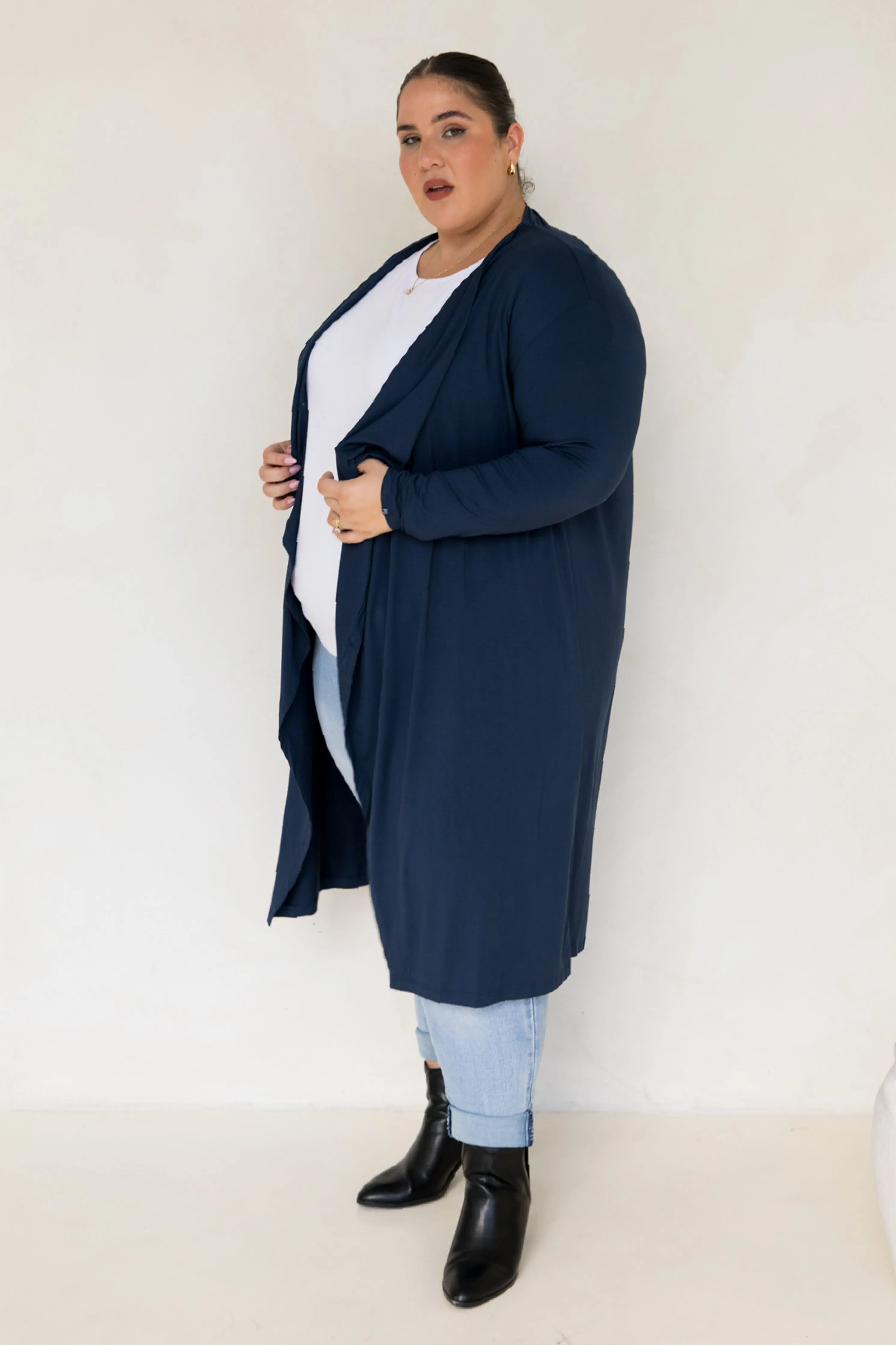 Flyaway Bamboo Cardigan in Navy