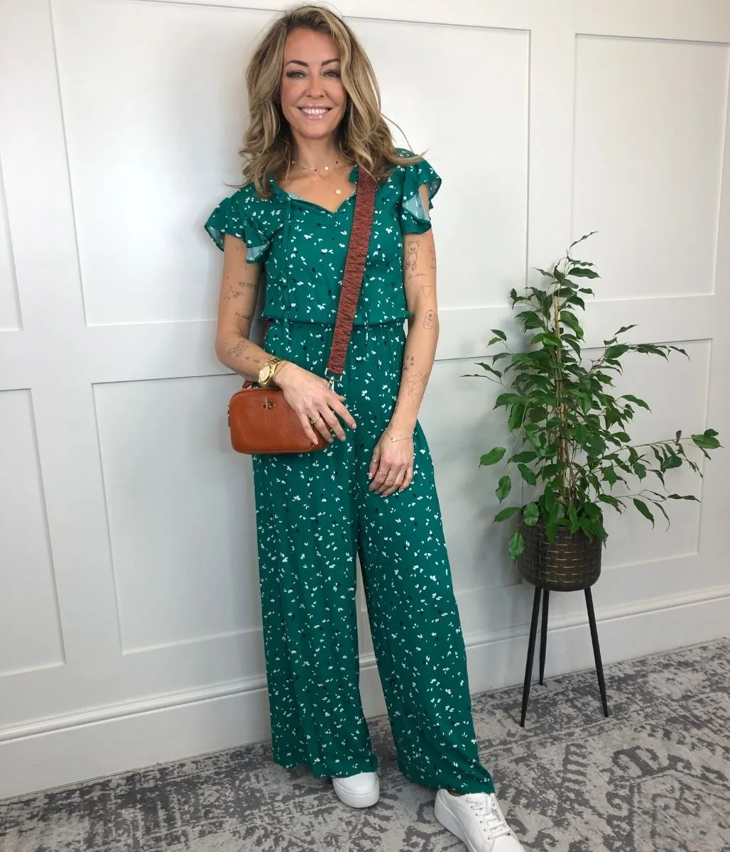 Green Ditsy Jumpsuit