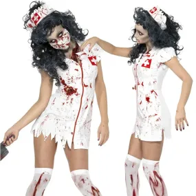 Halloween Demon Rose Nurse Bloody Mary White Cosplay Zombie Outfit